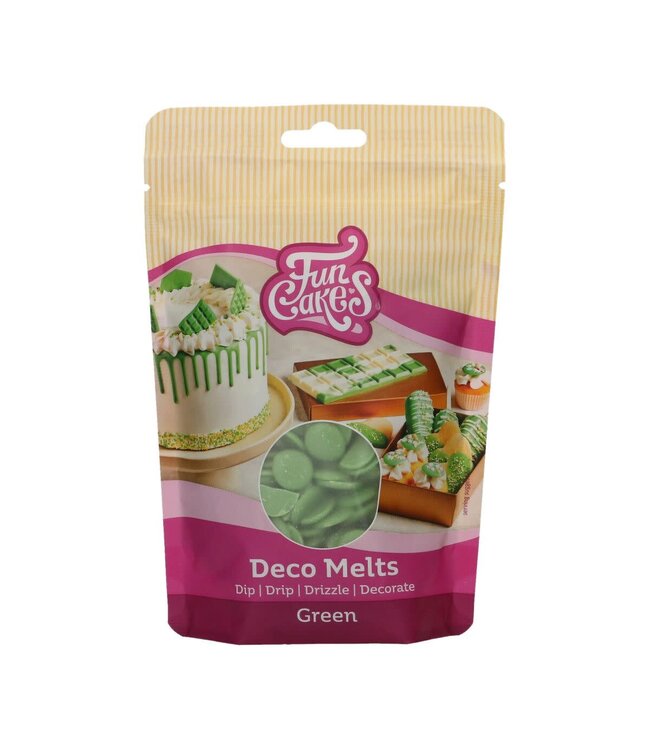 Funcakes deco melts drip groen 250 gr.