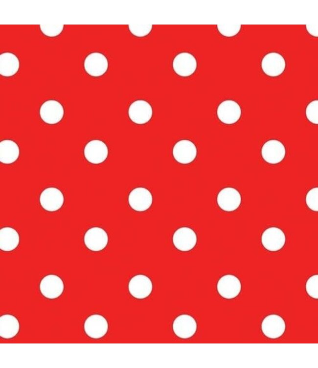 PVC Tafelzeil Stip rood 1.40 m breed per 0.5 meter *