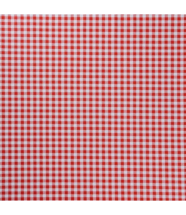PVC Tafelzeil  Rood ruit klein 1.40 breed per 0.5 meter