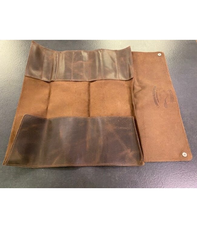 Leren messenetui 7-vaks lichtbruin