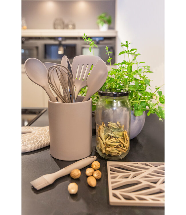 Tools2cook Tools2Cook lepel siliconen Nutmeg Grey 29 cm