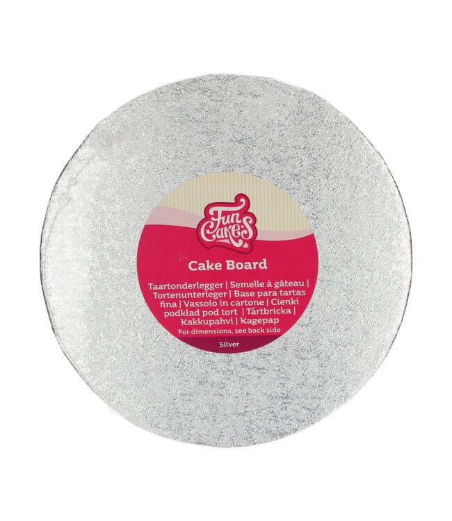 Funcakes Funcakes taartplateau rond dun 22.5 cm zilver