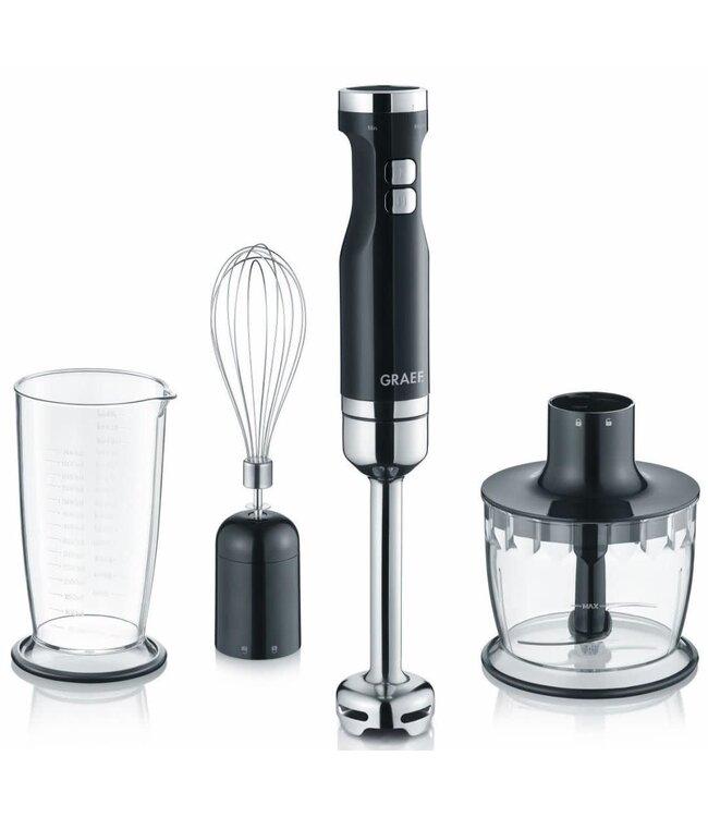 Graef Graef staafmixer  + accessoires , garde, hakker en kunststof beker (700 ml)