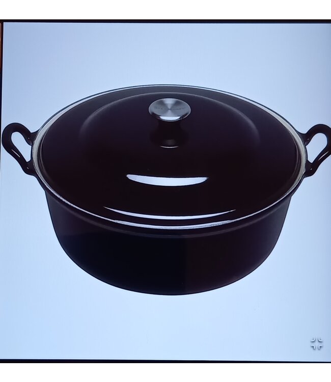 Le Creuset Faitout/ braadpan plaatstalen deksel mat zwart 24 cm