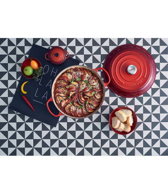 Le Creuset ronde braadpan 24 cm volcano flame/oranjerood