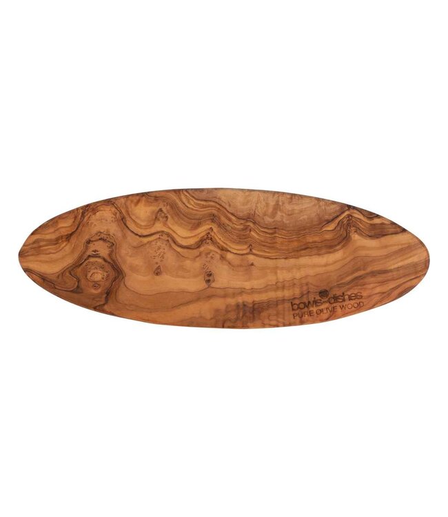 Pure Rose Wood Olijfhouten plank ovaal 35 cm dikte 1,5 cm