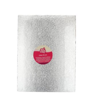 Funcakes Funcakes taartplateau rechthoek dik/drum 40.5 x 30.5 cm zilver