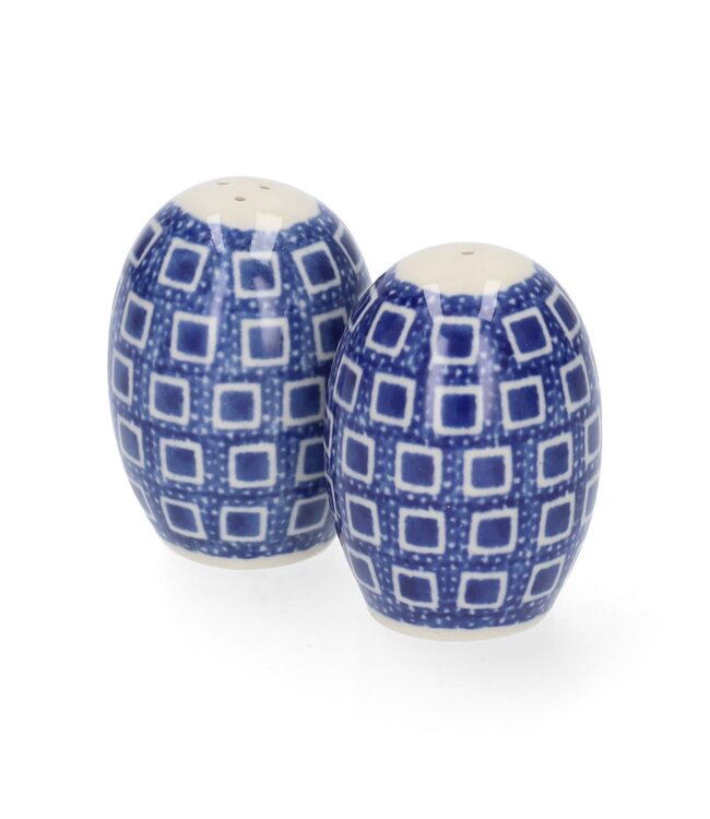 Bunzlau Castle Salt and Pepper Shaker Set - Blue Diamond