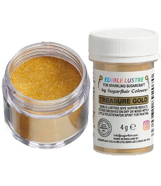 Sugarflair Sugarflair edible lustre glitter Treasure goud 4 gr.