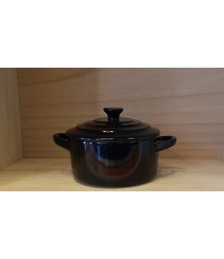 Le Creuset Le Creuset mini cocotte Classic 10 cm  Blacvak Onyx 25,- voor 19,99