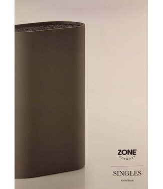 Zone Denmark Messen blok  Singles Grijs ovaal  L 17cm  B 9cm H  24cm