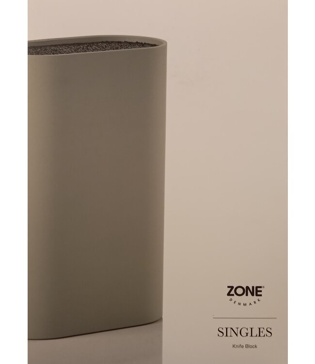 Zone Denmark Messen blok  Singles Grijs ovaal  L17cm  B 9cm H  24cm