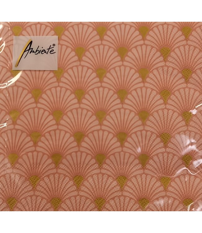 Ambiente Servet Ambiente Art Deco Rose/ Gold 20 stuks