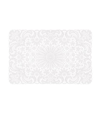 Placemat PVC, Lace, 45x30cm, wit