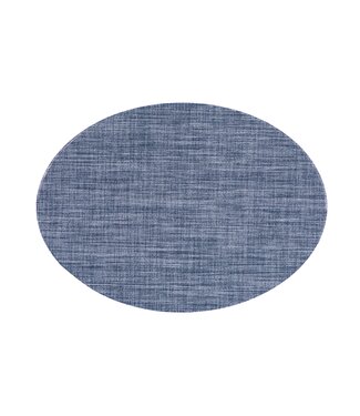 Tiseco Home Studio Placemat embossed oval, 33x46cm, stone blue