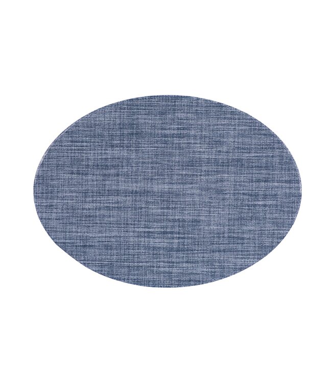 Tiseco Home Studio Placemat embossed oval, 33x46cm, stone blue