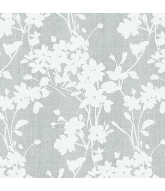 PVC Tafelzeil Flower Grey 1.40 m breed per 0.5 meter