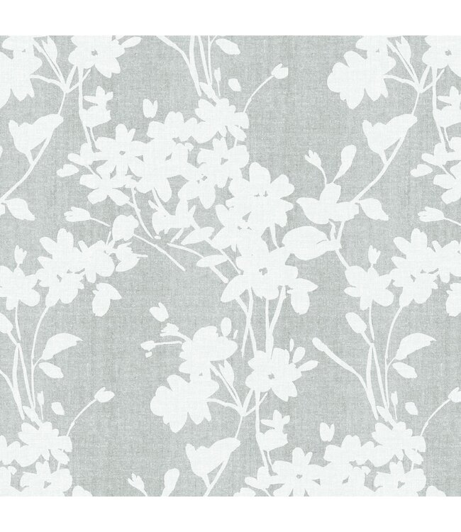 PVC Tafelzeil Flower Grey 1.40 m breed per 0.5 meter