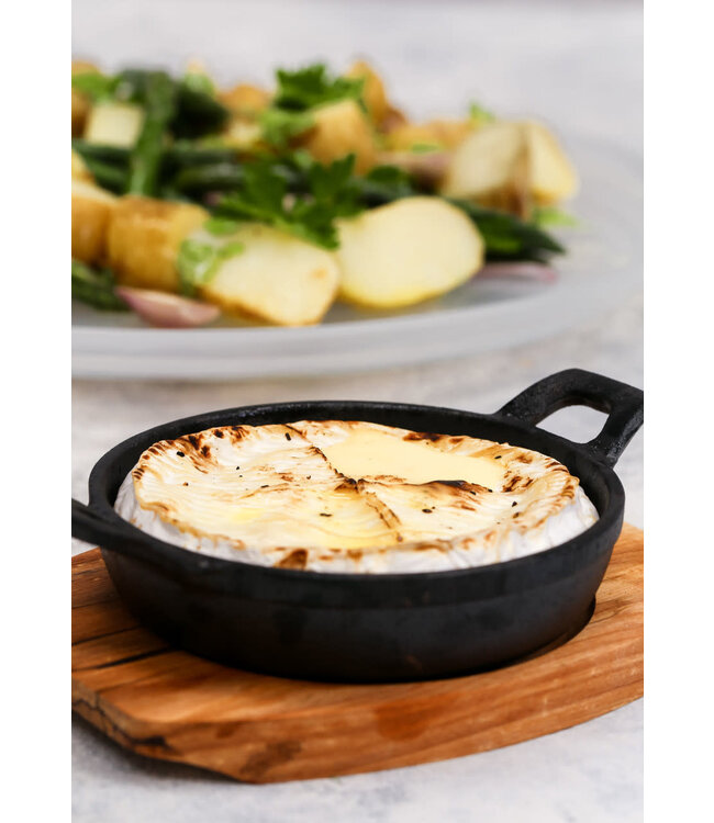 Artesa Artesa gietijzeren mini Tapas Pan 12,5 cm/ houten serveerplankje