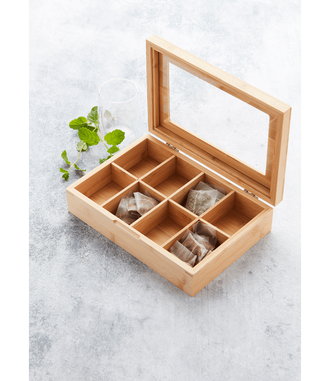 Point-Virgule Point Virgule theedoos bamboe 8 vaks met kijkvenster