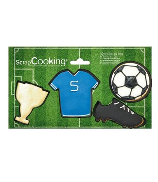 Scrapcooking koekjes uitsteker voetbal set 4 stuks
