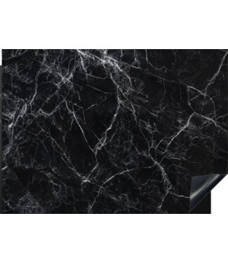 Njoy Inductieplaat  beschermer zwart marmer  60 cm  x 52 cm 2 mm Vinyl 100% antislip