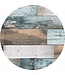 PVC Tafelzeil  Woody blauw rond 160 cm