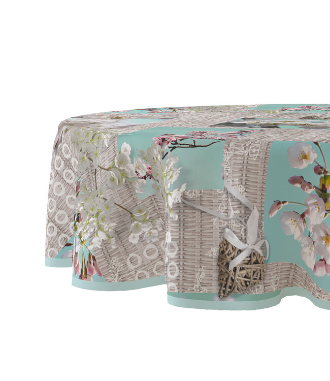 PVC Tafelzeil  rond  blossem brocante160 cm