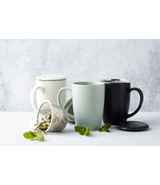 Point-Virgule Point Virgule mok met theefilter en bamboe deksel saliegroen