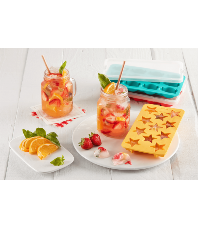 Lekue Lekue ijsblokjes vorm met deksel uit rubber voor 11 sterren 23x12x3.2 cm