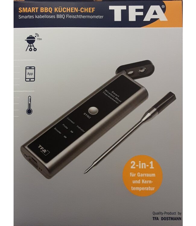 TFA TFA BBQ thermometer kern- en omgevingstemp via App.