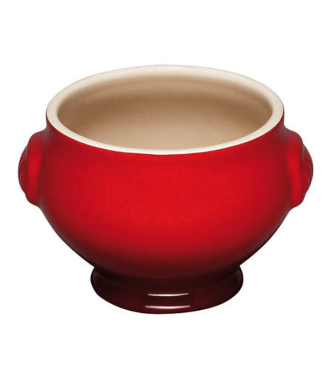 Le Creuset soepkom Leeuwenkop  Heritage 06,ltr Cerise/Rood actie *
