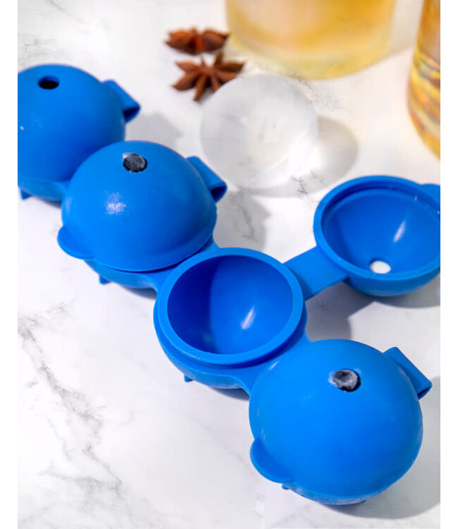 Barcraft Colourworks Sphere Ice Cube Moulds in geschenkverpakking blauw
