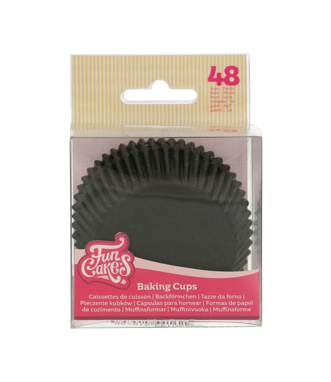 Funcakes Funcakes baking cups zwart 48 st.