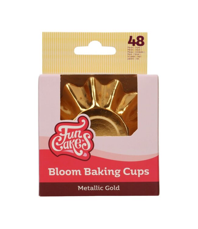 Funcakes Funcakes Bloom baking cups metallic goud 48 st.
