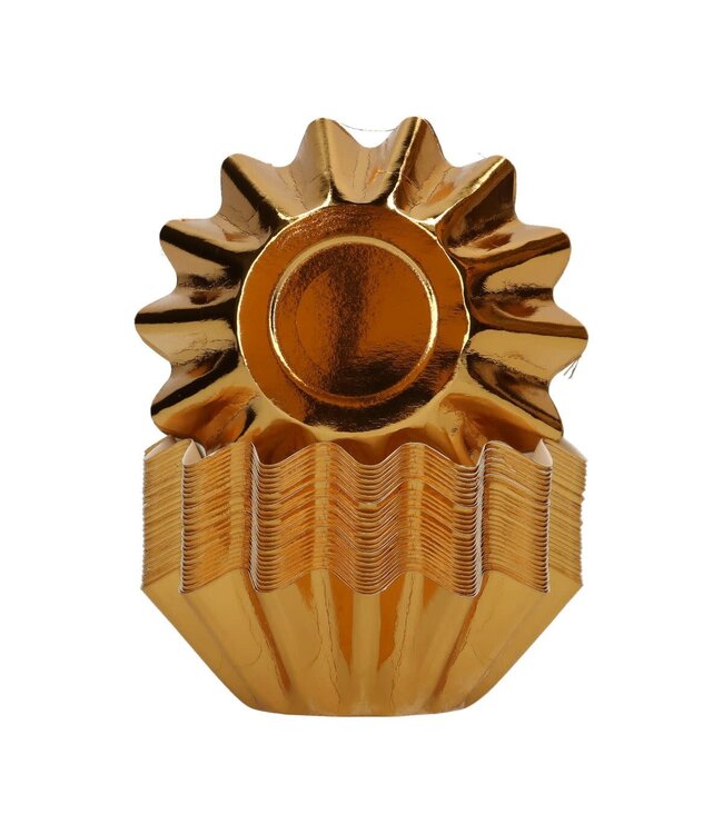 Funcakes Funcakes Bloom baking cups metallic goud 48 st.