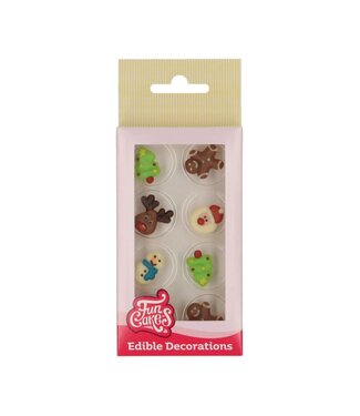 Funcakes Funcakes chocolade decoraties kleurrijke kerstmis set/ 8