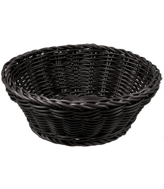cosy & trendy Cosy &Trendy Broodmandje rond zwart  gevlochten D20 Xh8 cm