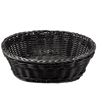 cosy & trendy Cosy &Trendy Broodmandje ovaal zwart  gevlochten 25 X 20 cm H7,5 cm