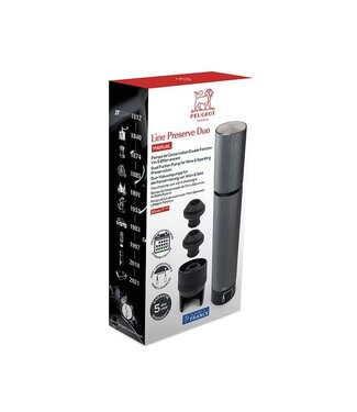Peugeot Peugeot Preserve Duo Carbon/ Vaccumeerset voor wijn en mousserende wijn