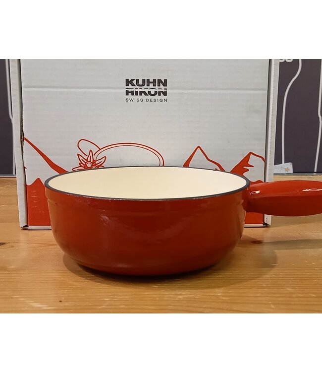 Kuhn Rikon Kuhn Rikon caquelon gietijzer rood, inductiegeschikt 1.7 ltr. 20 cm actie van 92,50 voor 69,50 *