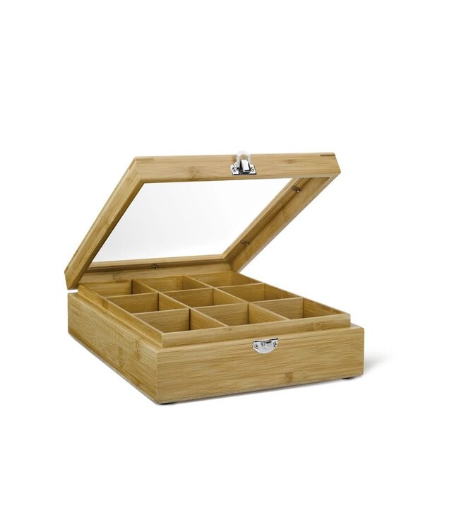 Bredemeijer Bredemeijer theedoos 9 vaks bamboe met venster
