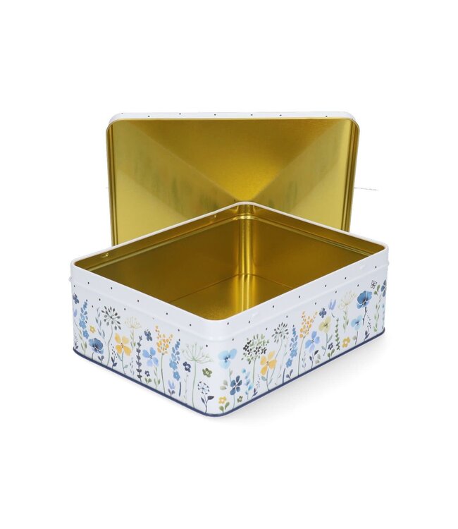 Bunzlau Castle Bunzlau Rectangular Tin Box/ koekjesblik 19x15 cm - Wild Flowers