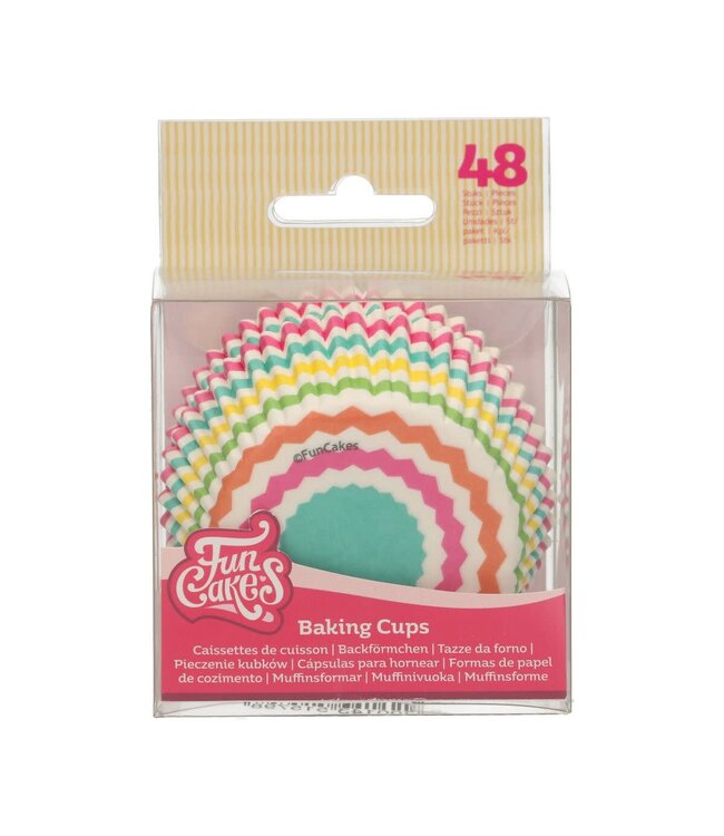 Funcakes Funcakes baking cups Colourful Chevron 48 st.