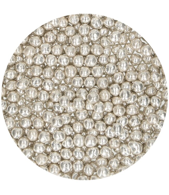 Funcakes FunCakes Zachte Parels Medium Metallic Zilver 55 g