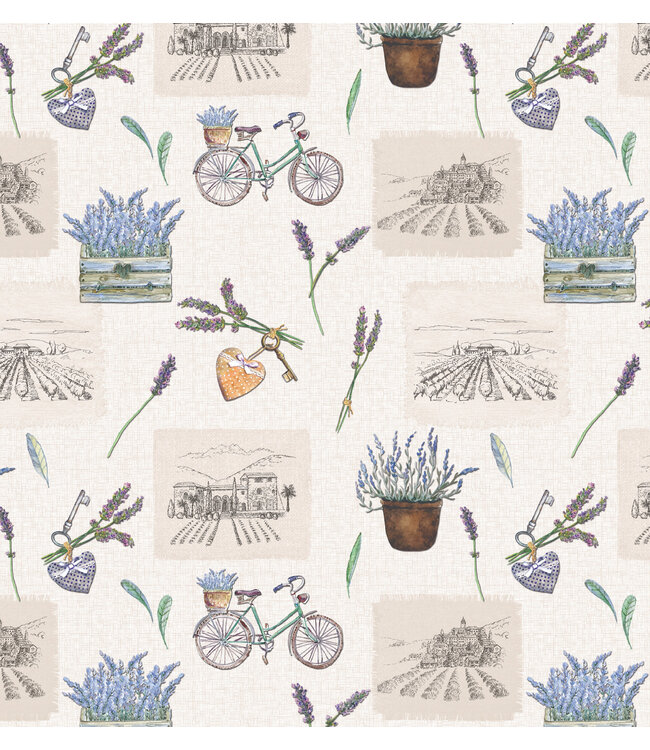 PVC Tafelzeil Lavendel 1.40 breed per 0.5 meter