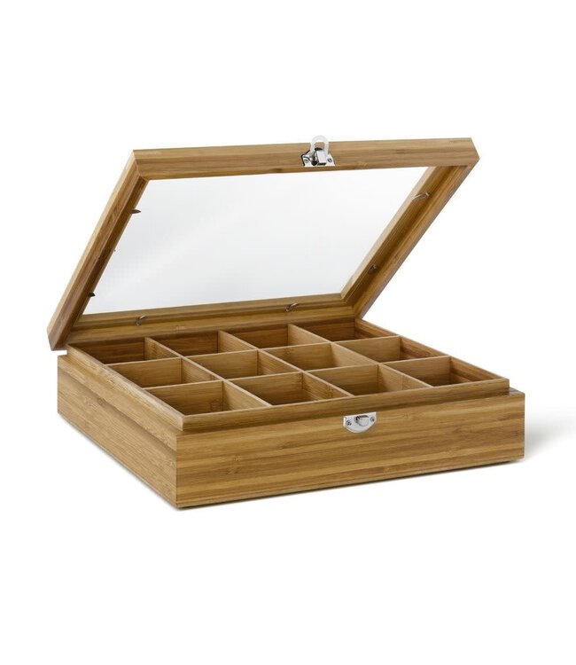 Bredemeijer Bredemeijer theedoos 12 vaks bamboe met venster