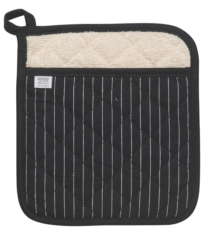 Now Designs pannenlap Pinstripe zwart