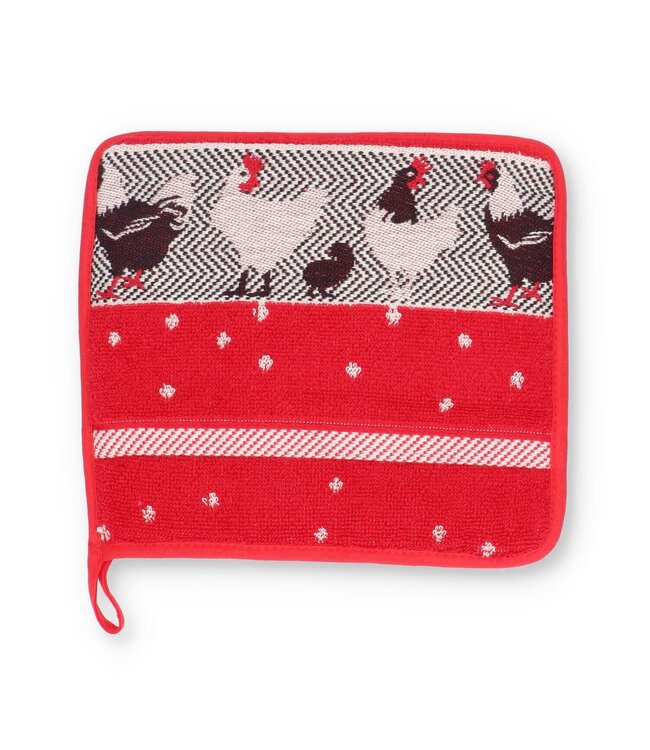 Bunzlau Castle Bunzlau pannenlap/ Potholder Chickens Red