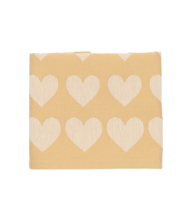 Bunzlau Castle Bunzlau  theedoek Hearts geel 60x53 cm